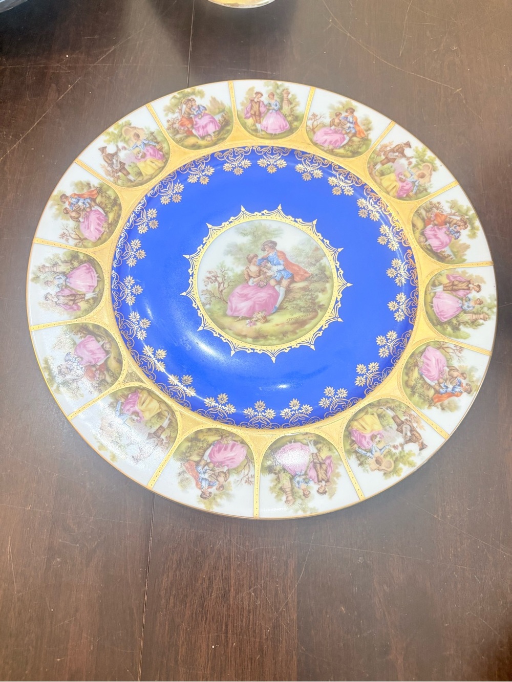 Vintage JKW Carlsbad Love Story Porcelain Cabinet Plate 11”